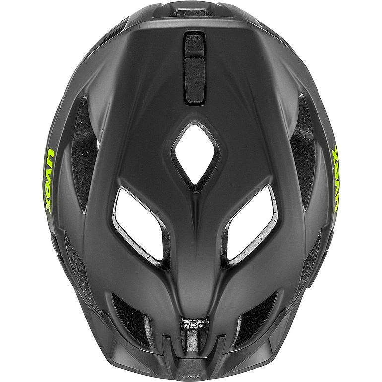 uvex black-yellow mat active cc cycling helmet
