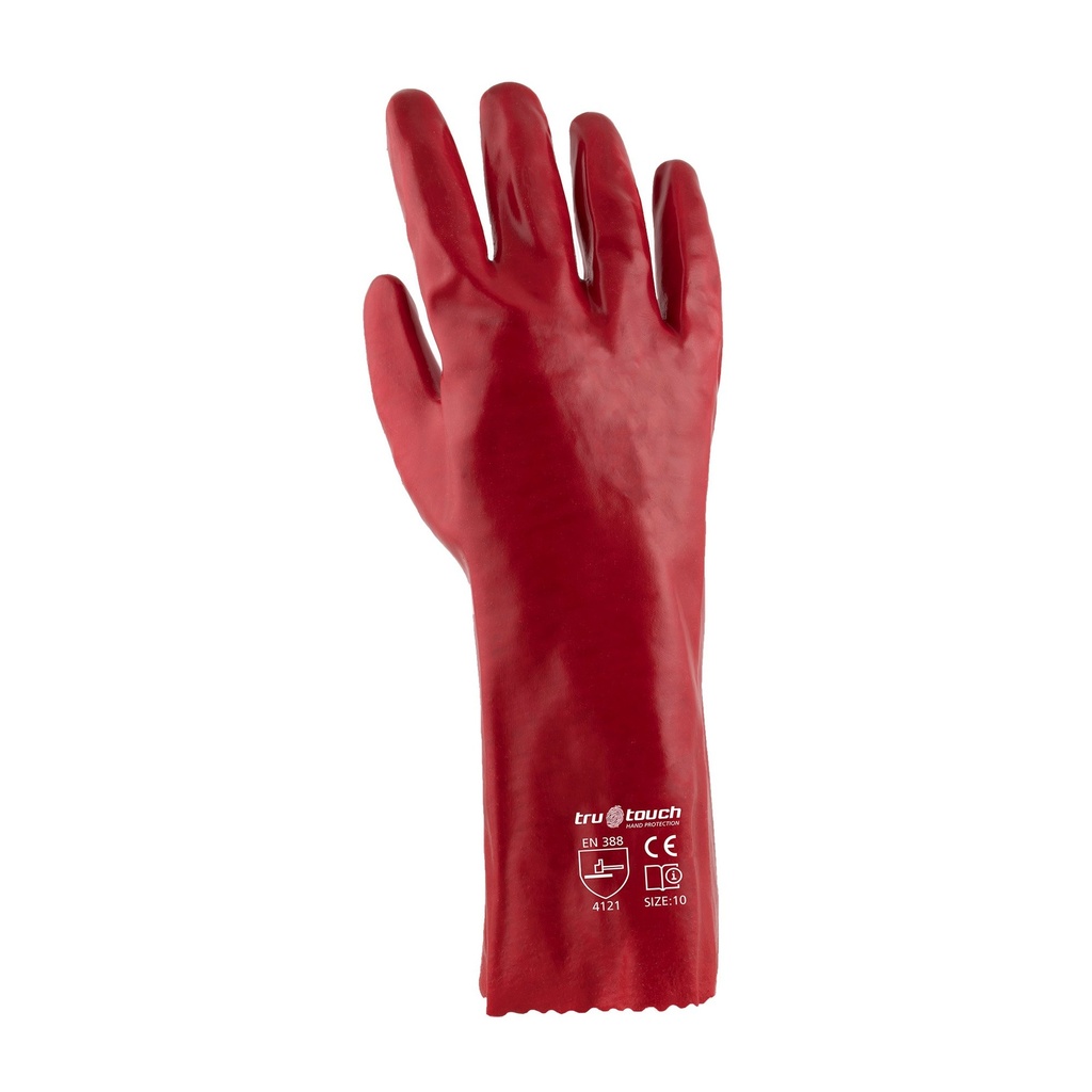 Tru Touch Red PVC Medium Weight Gloves 35cm