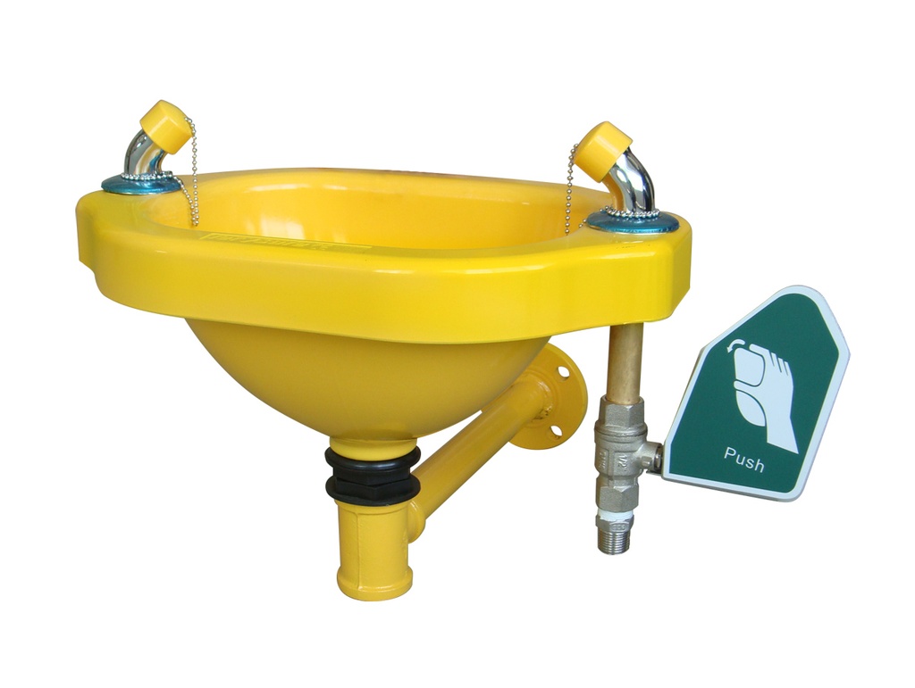 Yellow Wall Mounted Eyewash Station