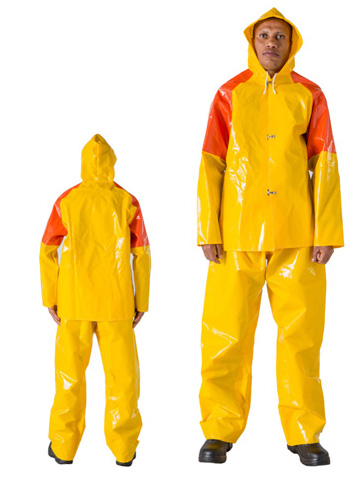 2 Piece PVC Rainsuit with Reinforced Sleeve and Shoulders
