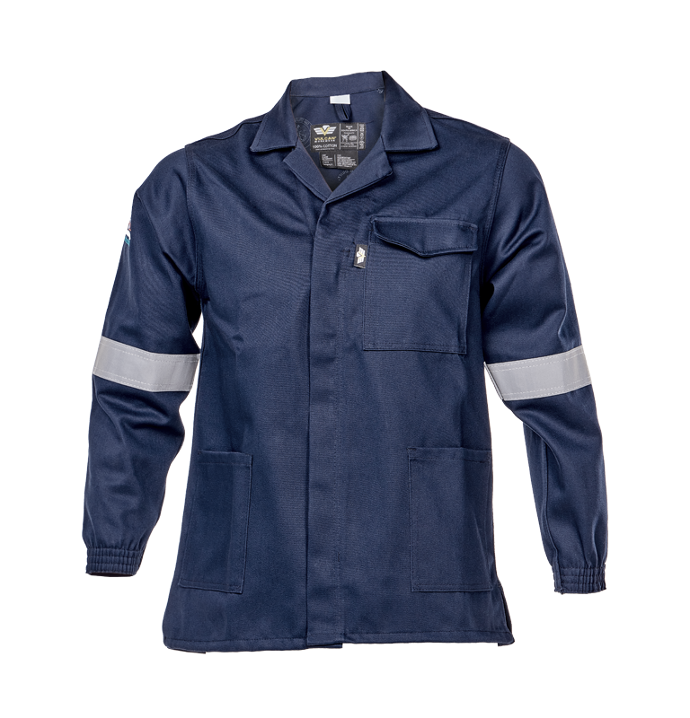 Vulcan Navy Blue D59 Sasol Spec Flame/Acid Conti Jacket (with Reflective)