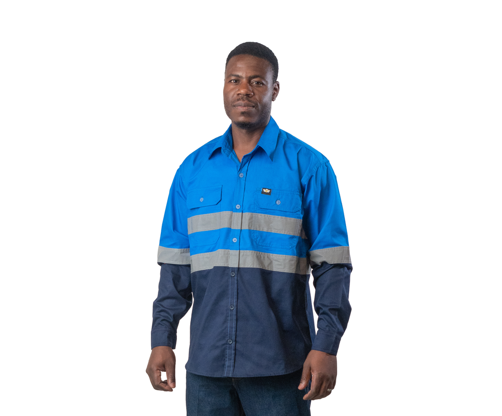 Vulcan Premium Mining L/S Shirt Vented- Cobolt/Nvy