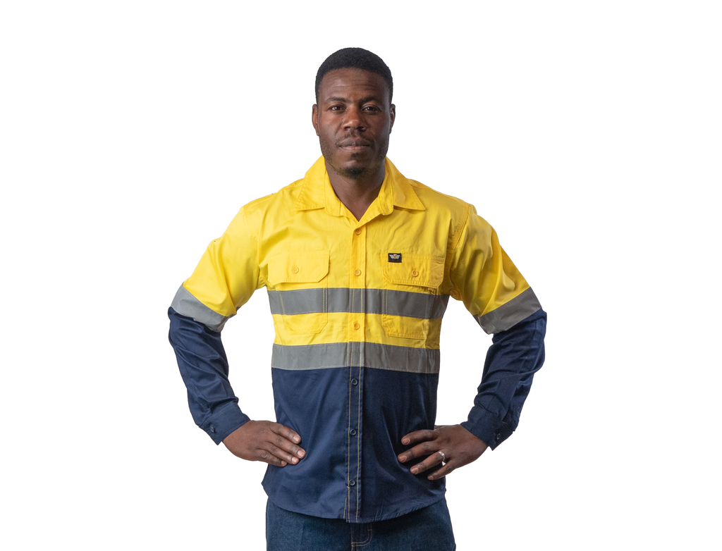 Vulcan Premium Mining L/S Shirt Vented-Yell/Nvy