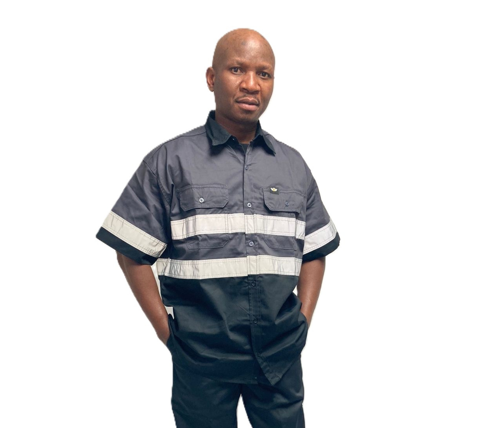 Vulcan Premium Mining Hi viz S/S Shirt Vented-Grey/Black