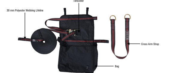 Horizontal Anchorage Lifeline (HLL) with 2 Cross Arm Straps (1.00 M) for 2 users-20M