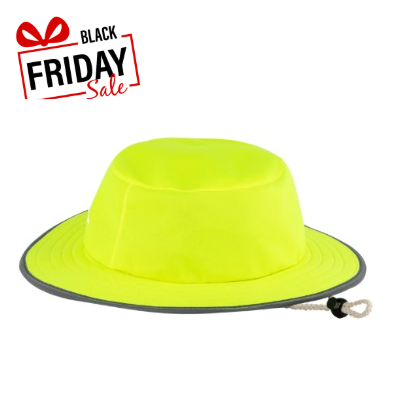 Bush Hat Lime With Reflective Tape