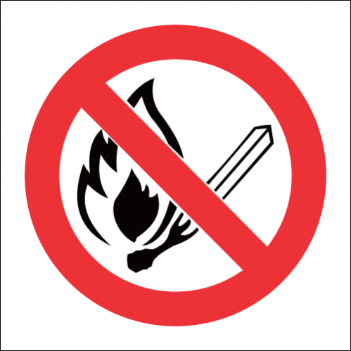 Sign Fire&amp;Open Flame 290X290