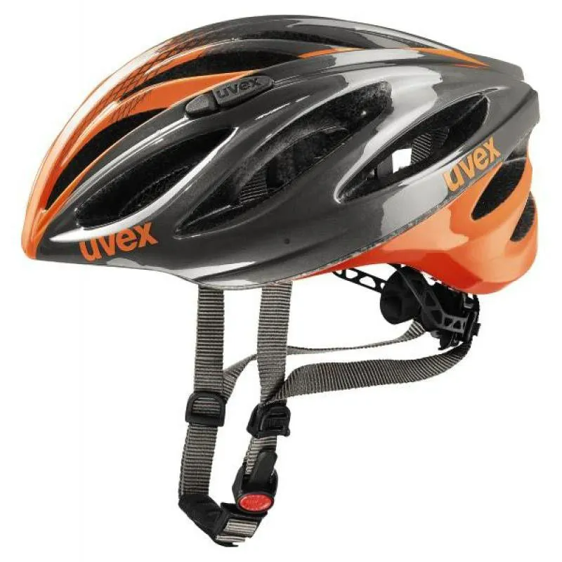 uvex grey-neon orange boss race helmet 52-56