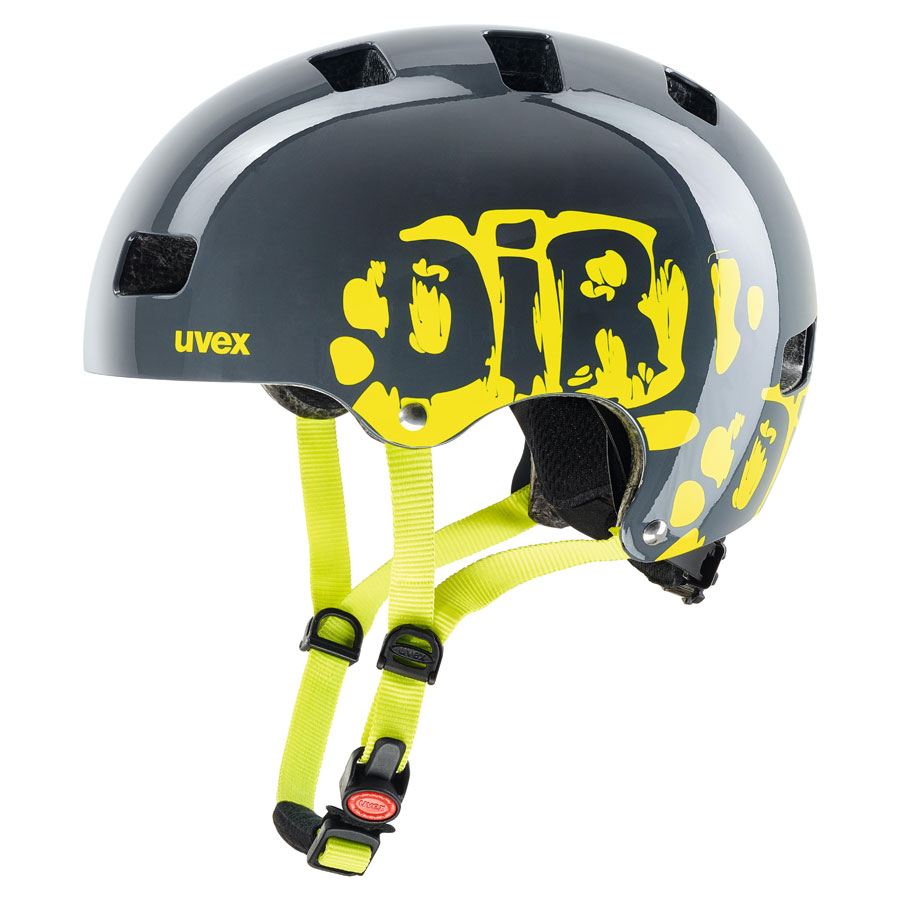 uvex kid 3 dirtbike grey-lime 51-55 cm helmet