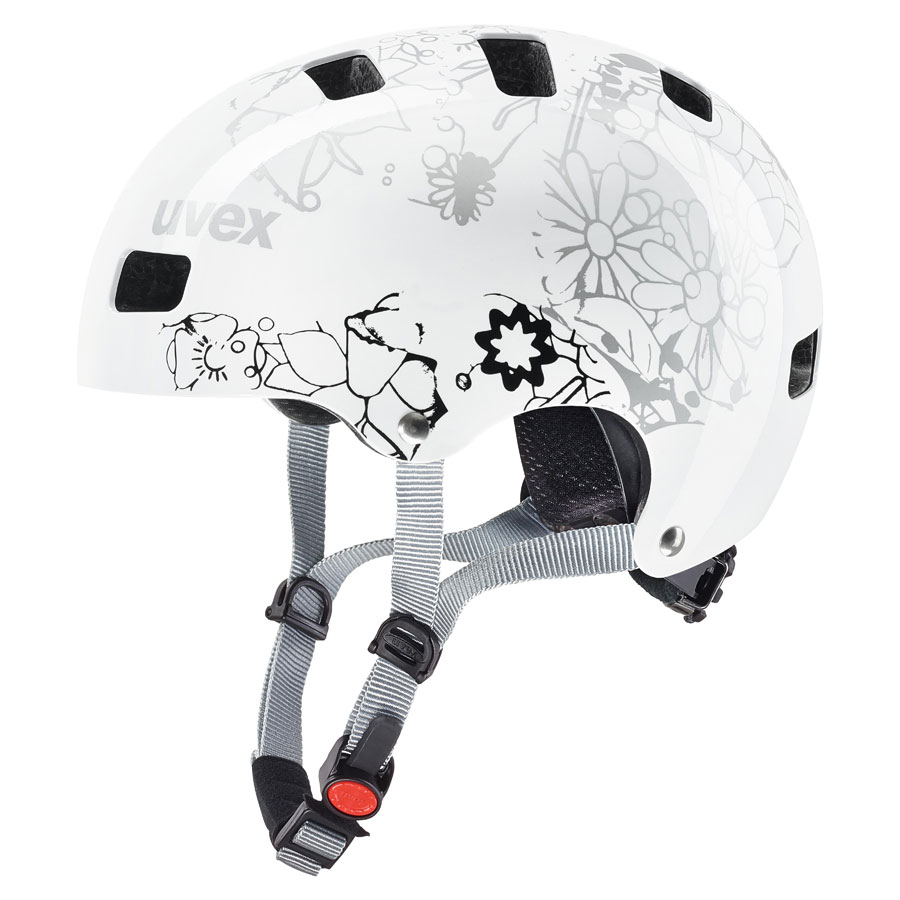 uvex kid 3 white flower cycle helmet 51-55