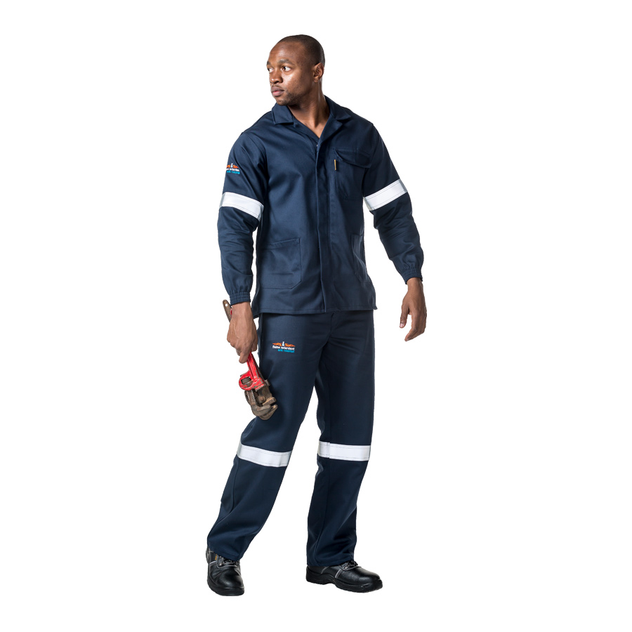 Dromex Navy SABS D59 Flame & Acid Conti Jacket (with Reflective)