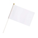 Flag with a Plastic Handle - White