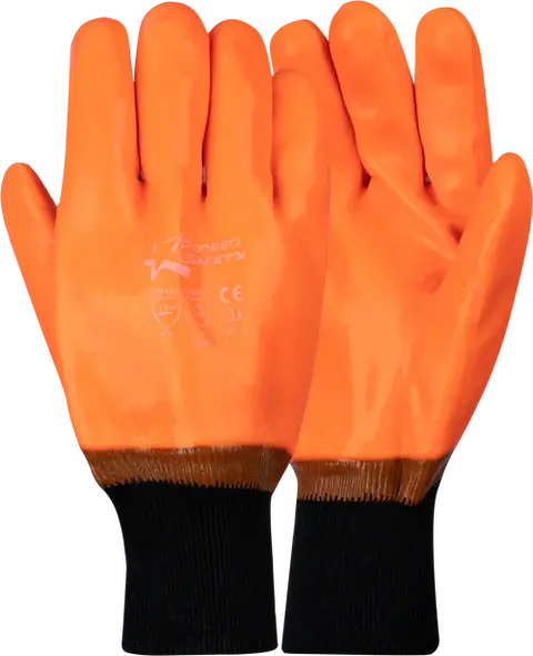 Pioneer Orange Freezer Glove Knit Wrist  High Visibility