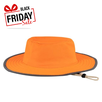 Bush Hat Orange With Reflective Tape