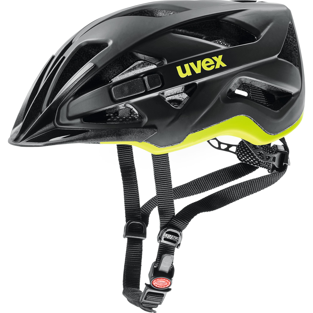 uvex black-yellow mat active cc cycling helmet
