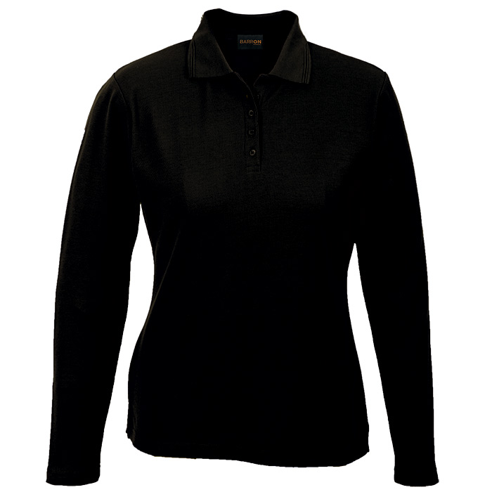 Barron Ladies 175g Pique Knit Long Sleeve Golfer - Black