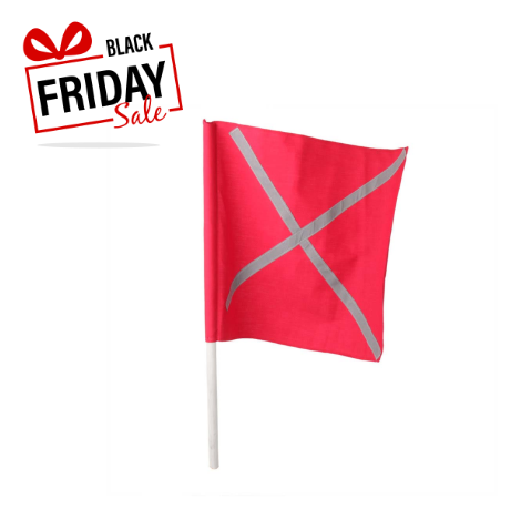 [FLAG-02] Red Flag With Plastic Handle