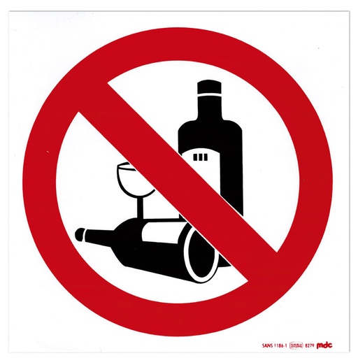 [TGA190PV22] Sign Alcohol Prohibited 190X190