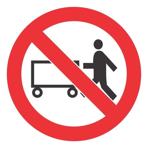 [TGA190PV9] Sign Hand Trolleys Prohibited 190X190