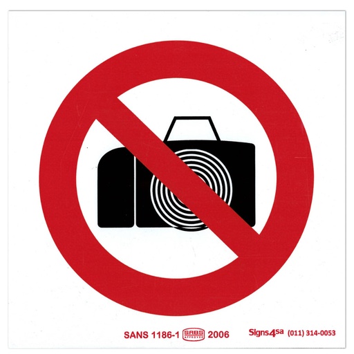 [TGA290PV21] Sign Cameras Prohibited 290X290