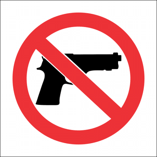 [TGA190PV19] Sign Carrying Of Firearm Is Prohibited 190X190