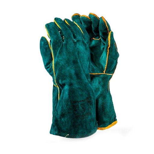 [GDGW6] Dromex Green Leather Welding Glove 6in 150mm Cuff