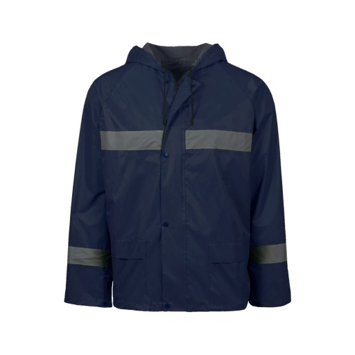 Rebel Aquaskin Reflective Rubberised Navy 2 Piece Rainsuit