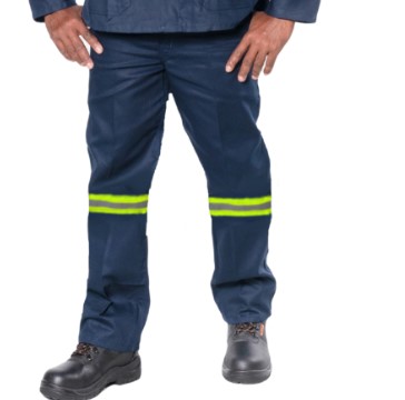 Vulcan Premium 65/35  Navy Trouser - 240gsm Fabric with Reflective Tape